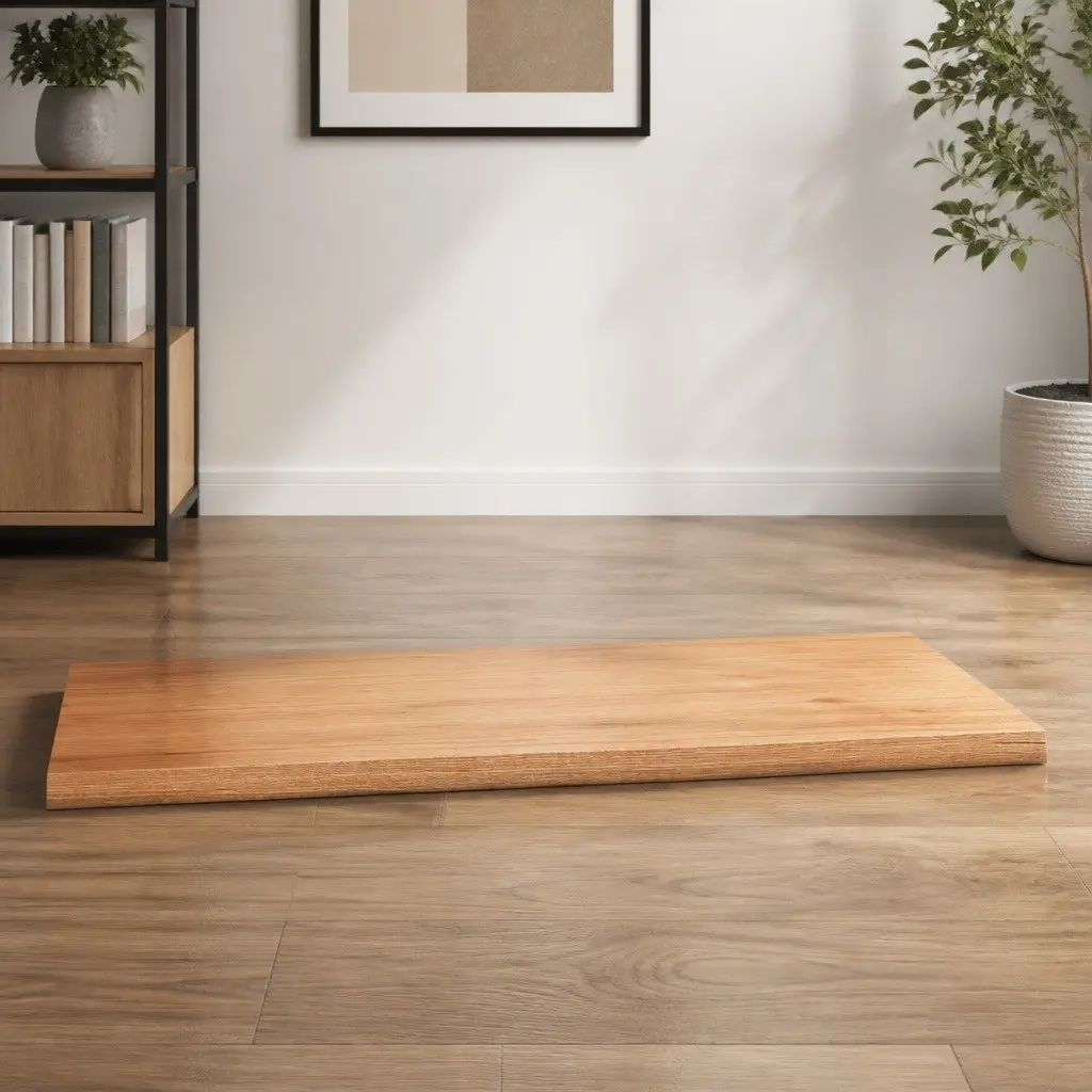 Solid Oak Wood Tabletop Varnished Brown 100x50x4cm Live Edge Handcrafted Surface