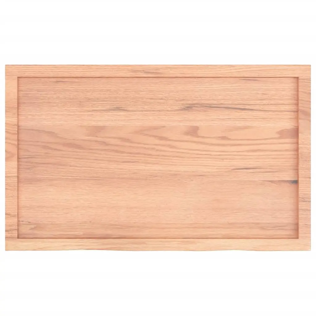 Wooden Table Top Solid Oak 100x60x4 cm Light Brown Handcrafted Live Edge Replacement