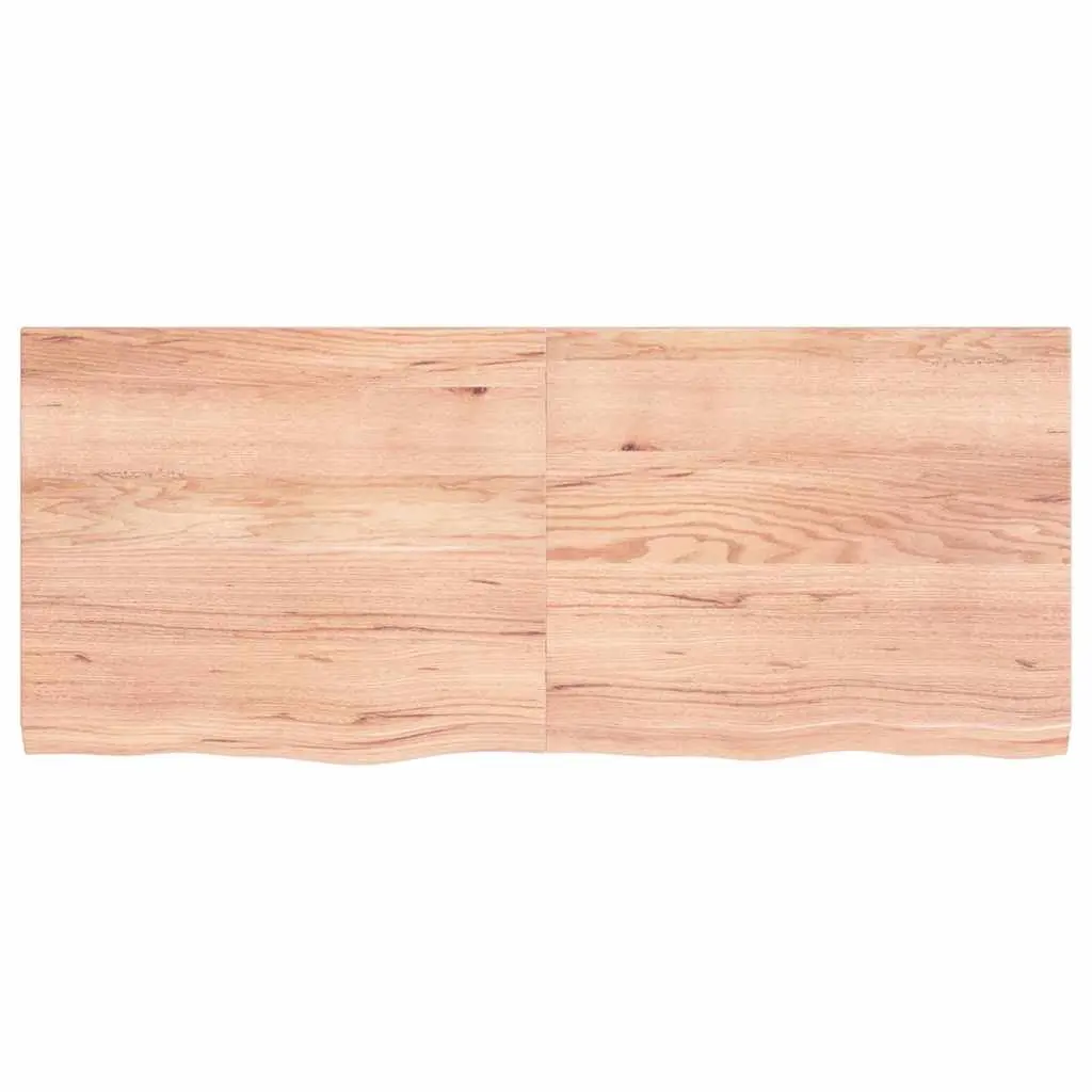 Oak Wood Table Top Live Edge Varnished Foldable 120x50cm Brown Handcrafted Replacement Board