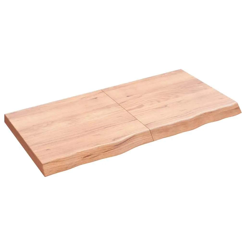 Solid Oak Wooden Folding Table Top 120x60cm Brown Live Edge Replacement Board