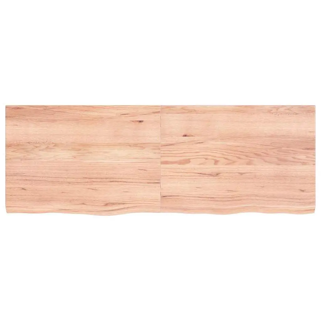 Solid Oak Table Top Treated Surface 140x50cm Brown Live Edge Handmade Replacement