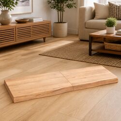 Folding Solid Oak Wood Table Top with Live Edge 140x50x6 cm