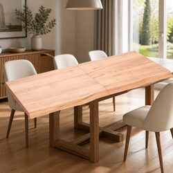 Solid Oak Wood Table Top Brown Folding Replacement Board 140x60cm Natural Live