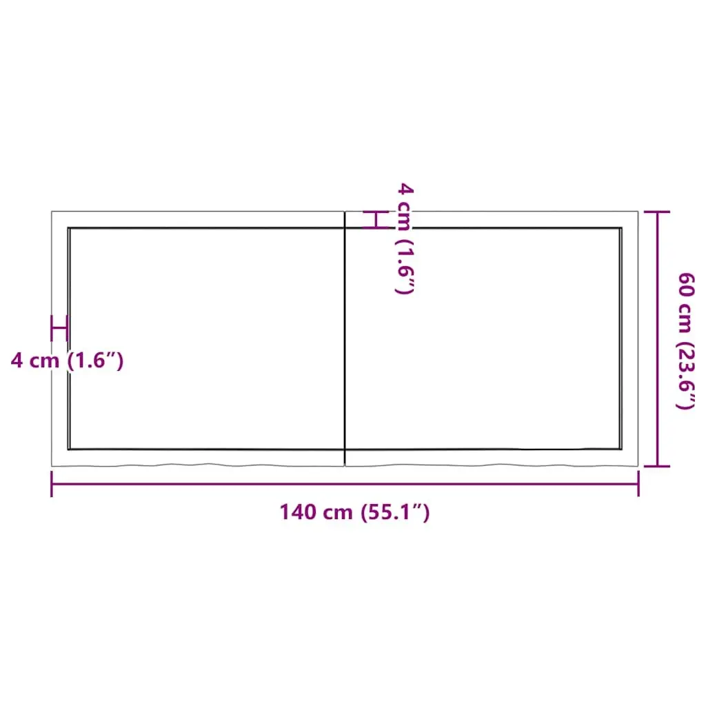 Solid Oak Wood Table Top Brown Folding Replacement Board 140x60cm Natural Live