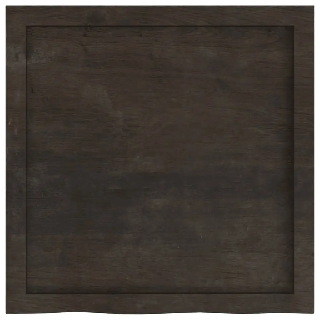 Wooden Table Top Solid Oak Wood 60x60x4 cm Dark Brown Treated Live Edge