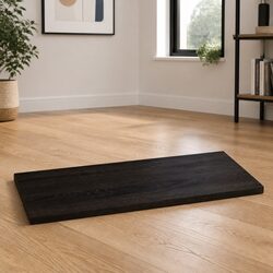 Practical Dark Brown Solid Oak Table Top for Everyday Use