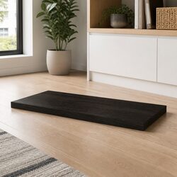 Versatile Dark Brown Solid Oak Table Top Replacement 80x60x6 cm