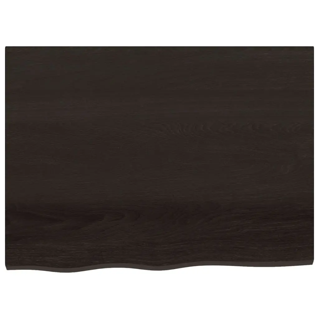 Dark Brown Solid Oak Table Top Replacement 80x60x6 cm