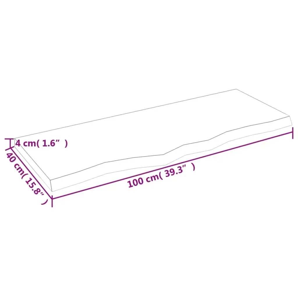 Solid Oak Wood Table Top for Various Settings 100x40cm