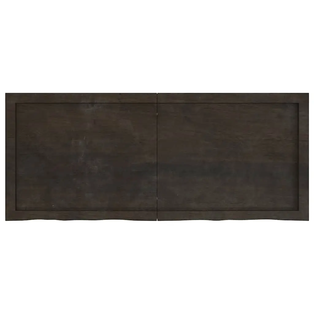Solid Oak Wood Table Top 120x50cm Dark Brown Treated Tabletop Replacement Board