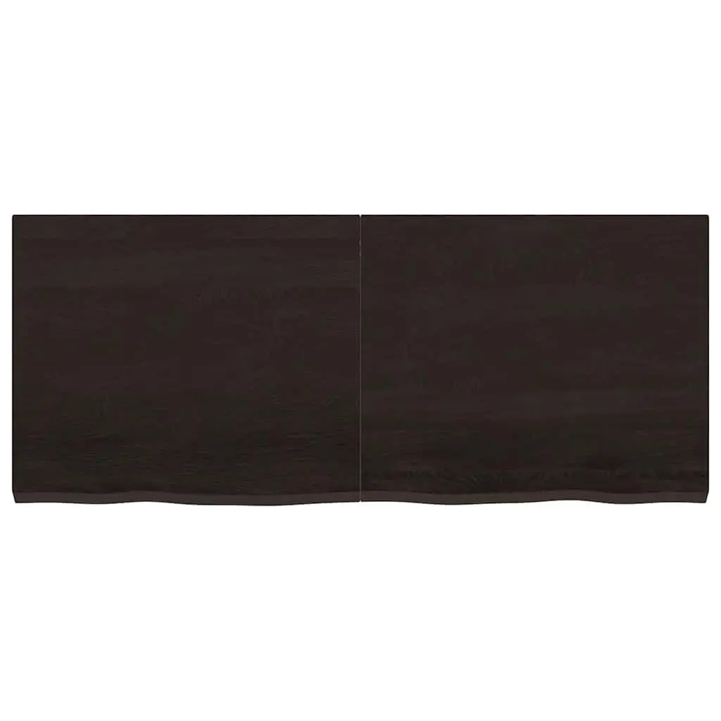 Solid Oak Wood Table Top 120x50cm Dark Brown Treated Tabletop Replacement Board