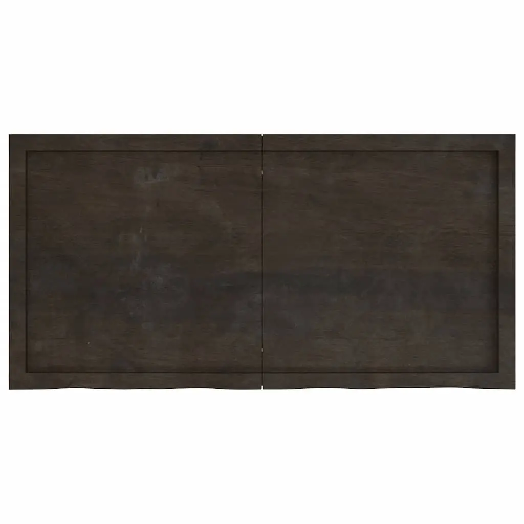 Solid Oak Wood Tabletop Foldable Dark Brown 120x60cm Handcrafted Replacement Board