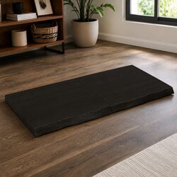 Solid Oak Wood Table Top for Home Use 120x60cm Dark Brown