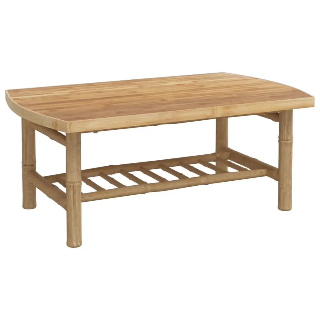 Bamboo Garden Lounge Set 4 Piece Brown Outdoor Furniture with Cushions