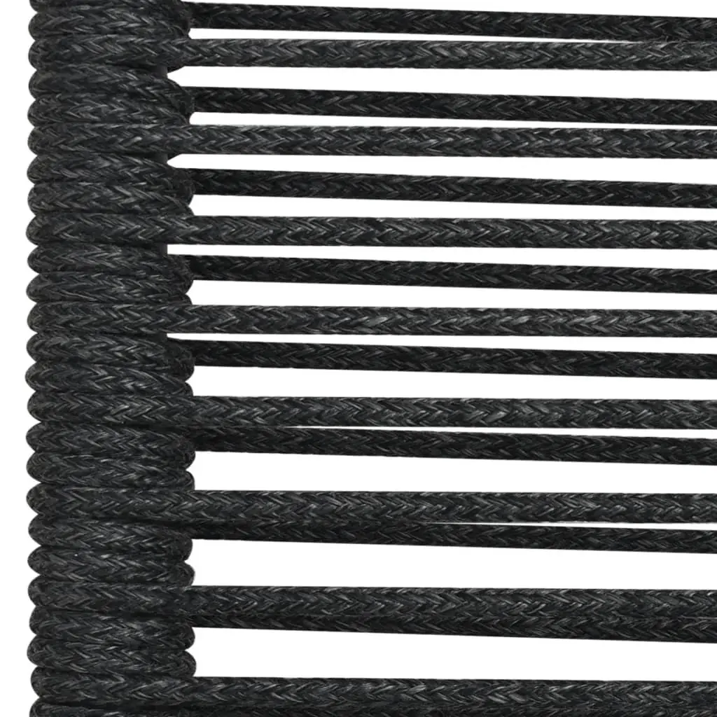 Outdoor Dining Set 5 Piece Garden Furniture Black Cotton Rope Steel Chairs Table