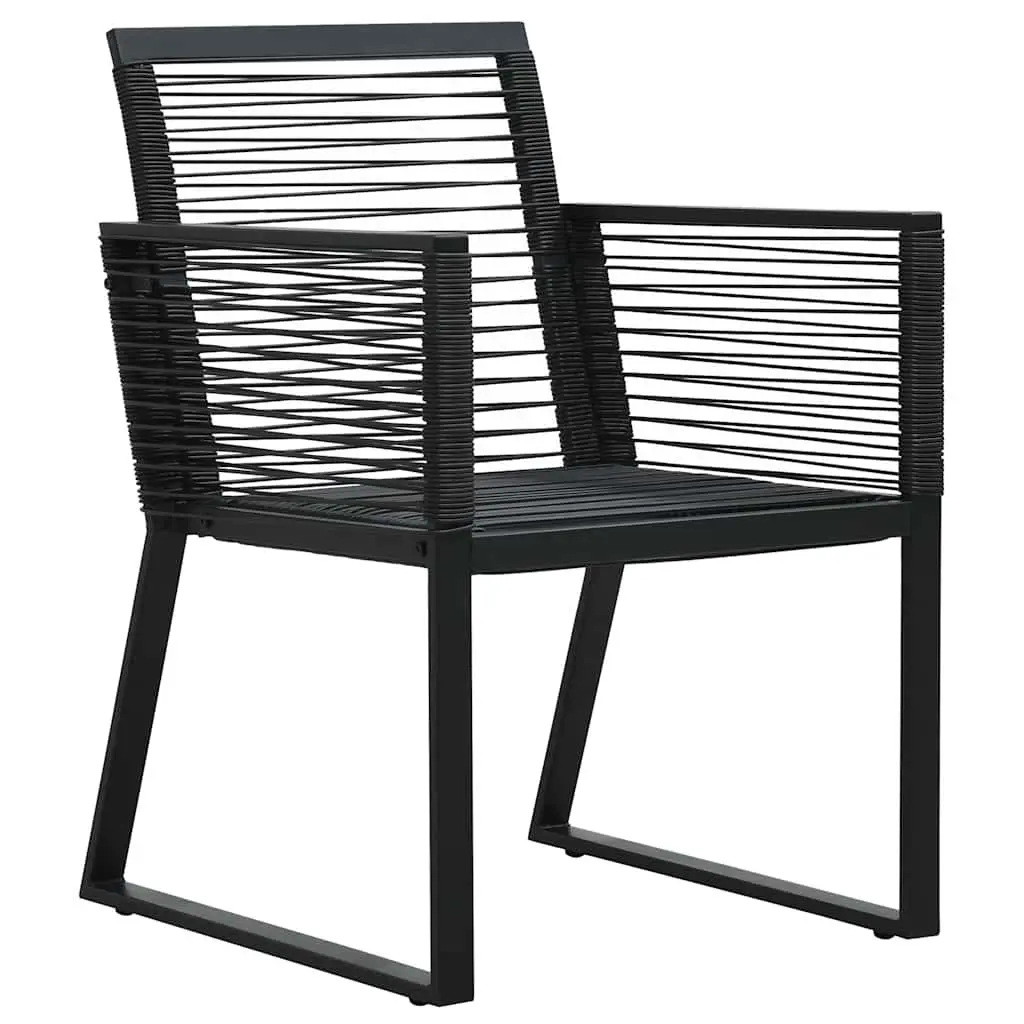 Outdoor Garden Dining Set 5 Piece Black Rattan Chairs Table Furniture Patio