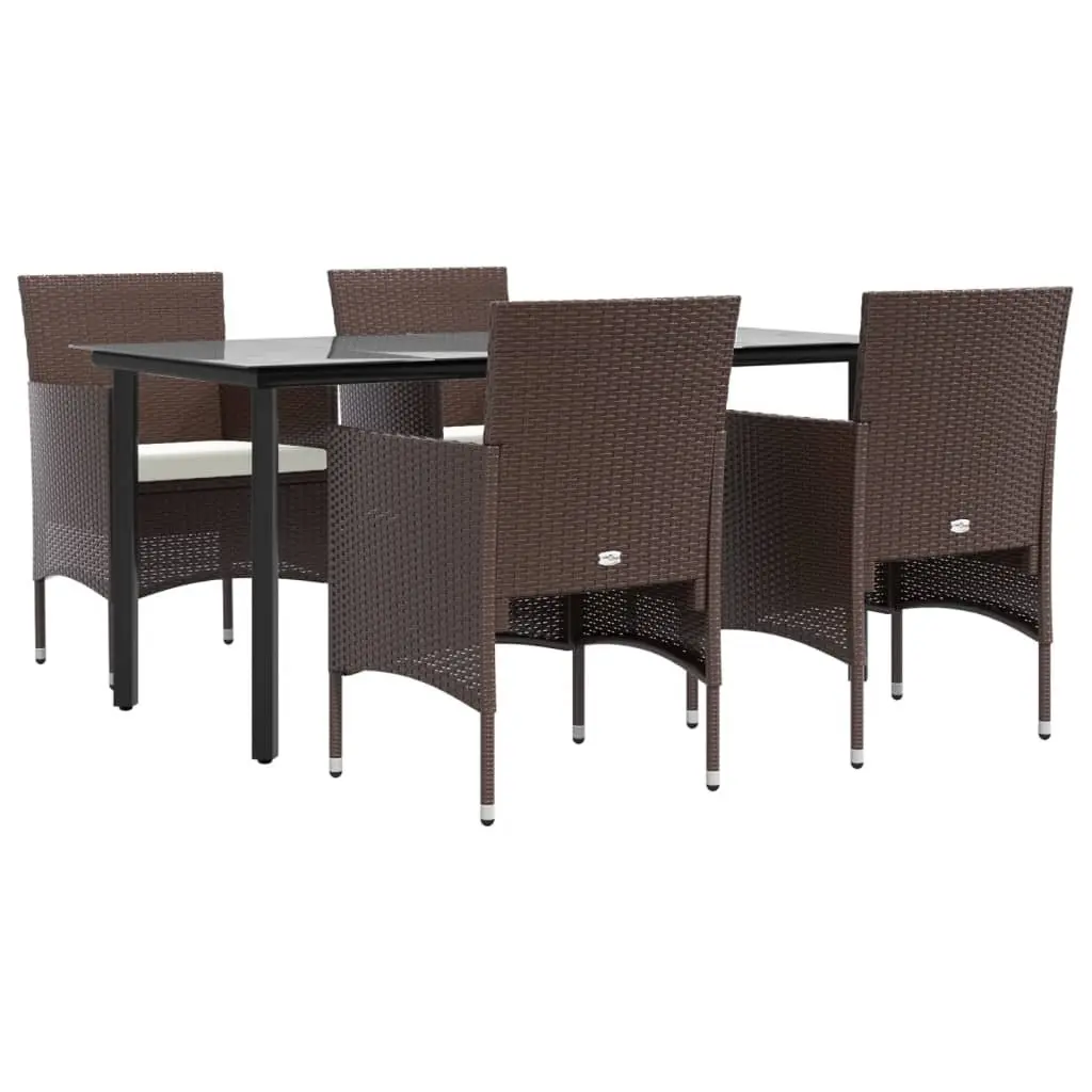 Garden Dining Set 5 Piece Outdoor Furniture Table Chairs Cushions Weather