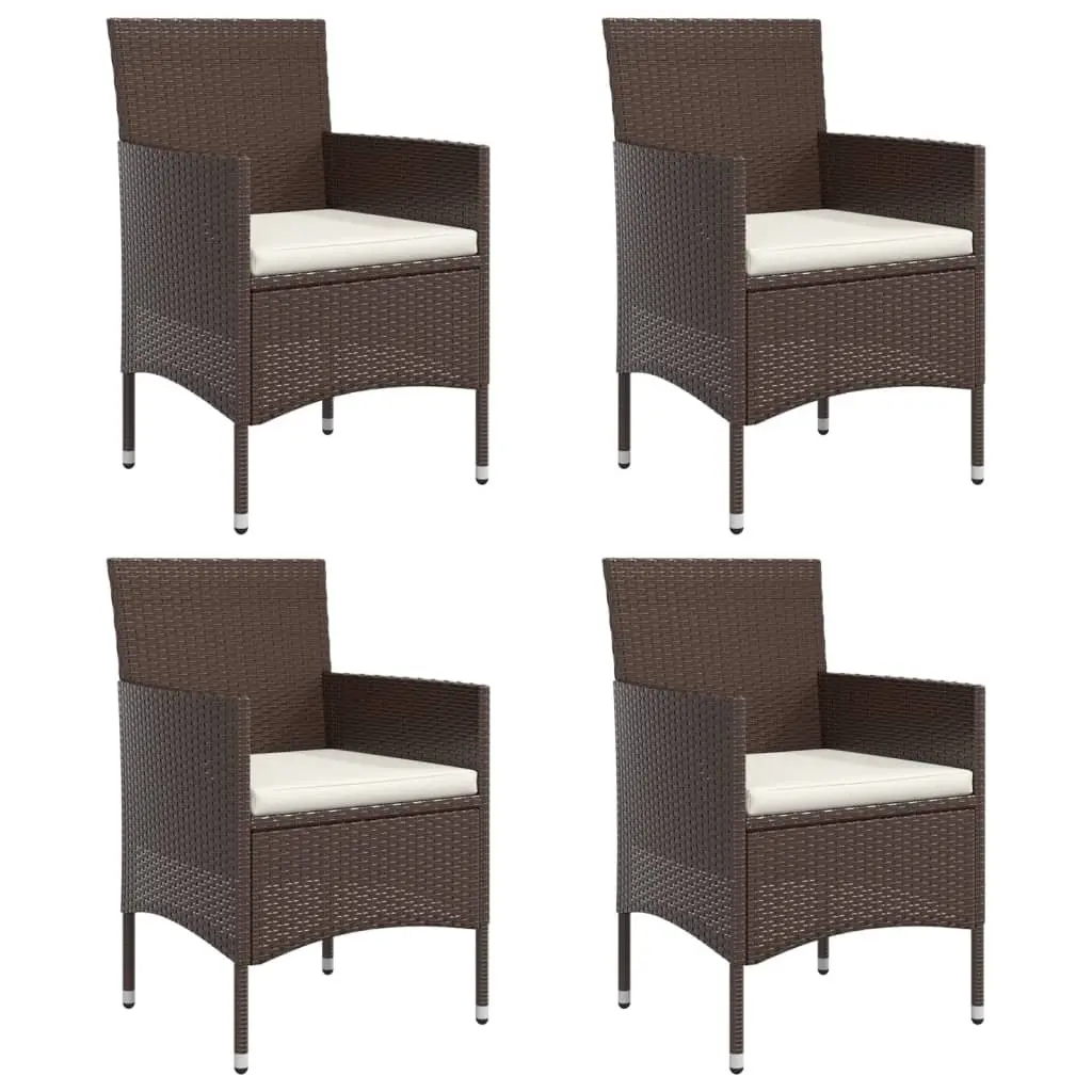 Garden Dining Set 5 Piece Outdoor Furniture Table Chairs Cushions Weather