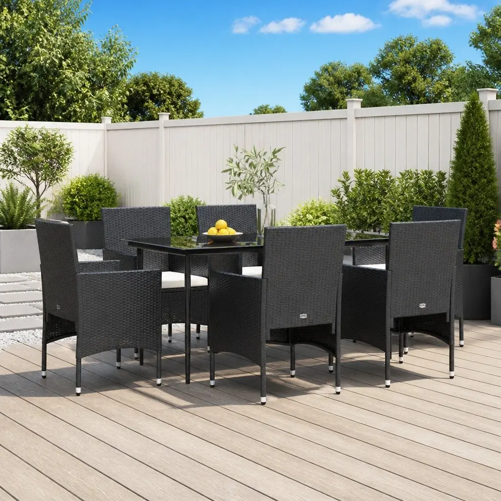 7 Piece Garden Dining Set for Outdoor Use