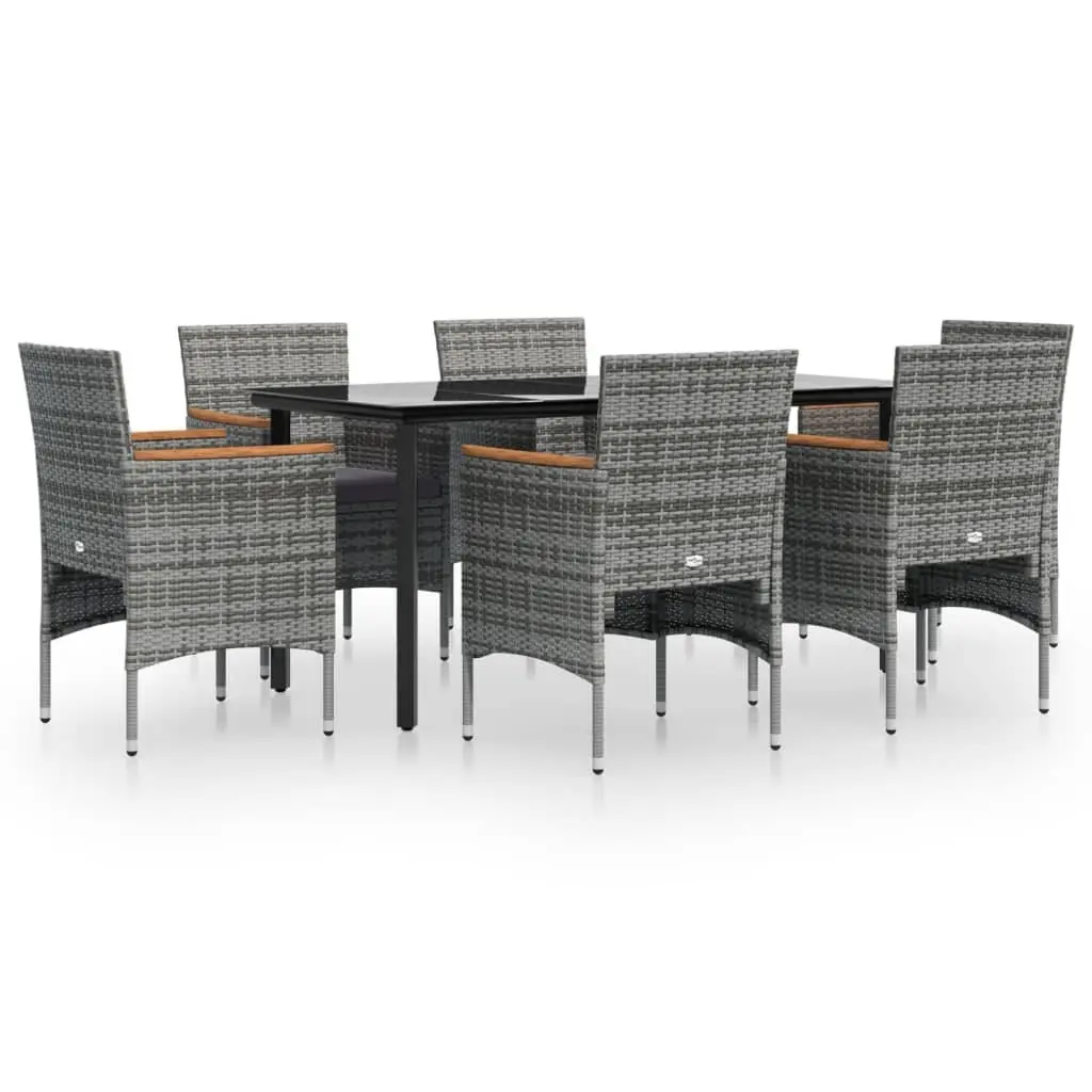 Garden Dining Set 7 Piece Outdoor Patio Furniture Chairs Table with Cushions