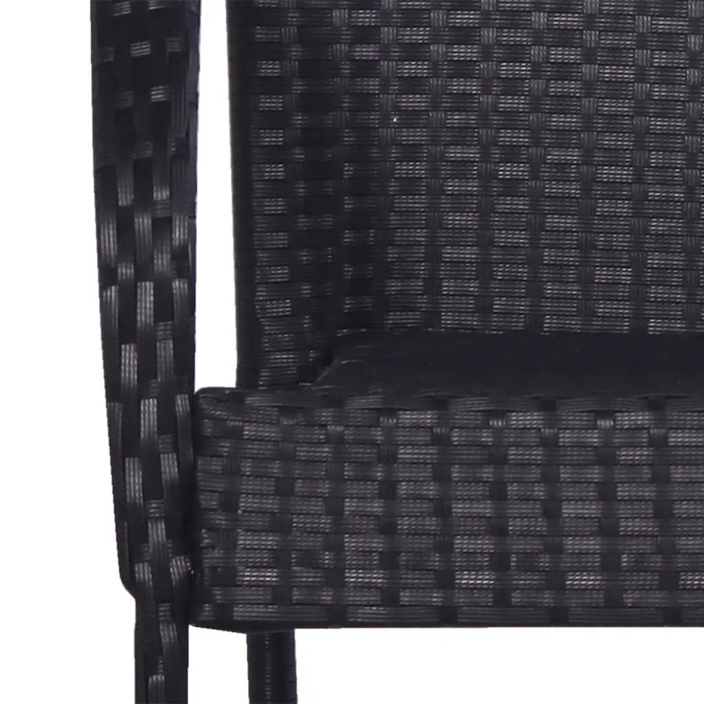 Outdoor Dining Set 5 Piece Black PE Rattan Garden Furniture Table Chairs