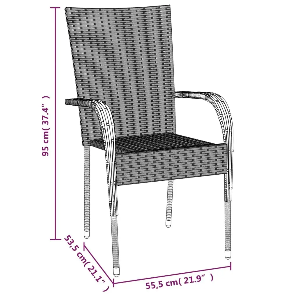 Outdoor Dining Set 5 Piece Black PE Rattan Garden Furniture Table Chairs