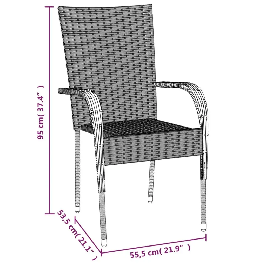 7 Piece Outdoor Dining Set PE Rattan Black Patio Garden Furniture Table Chairs