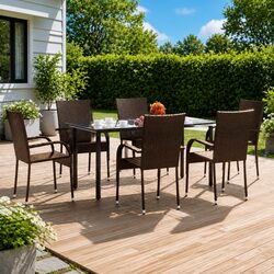 Practical 7-Piece Garden Dining Set for Various Settings