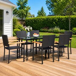Versatile 7 Piece Dining Set for Outdoor Use