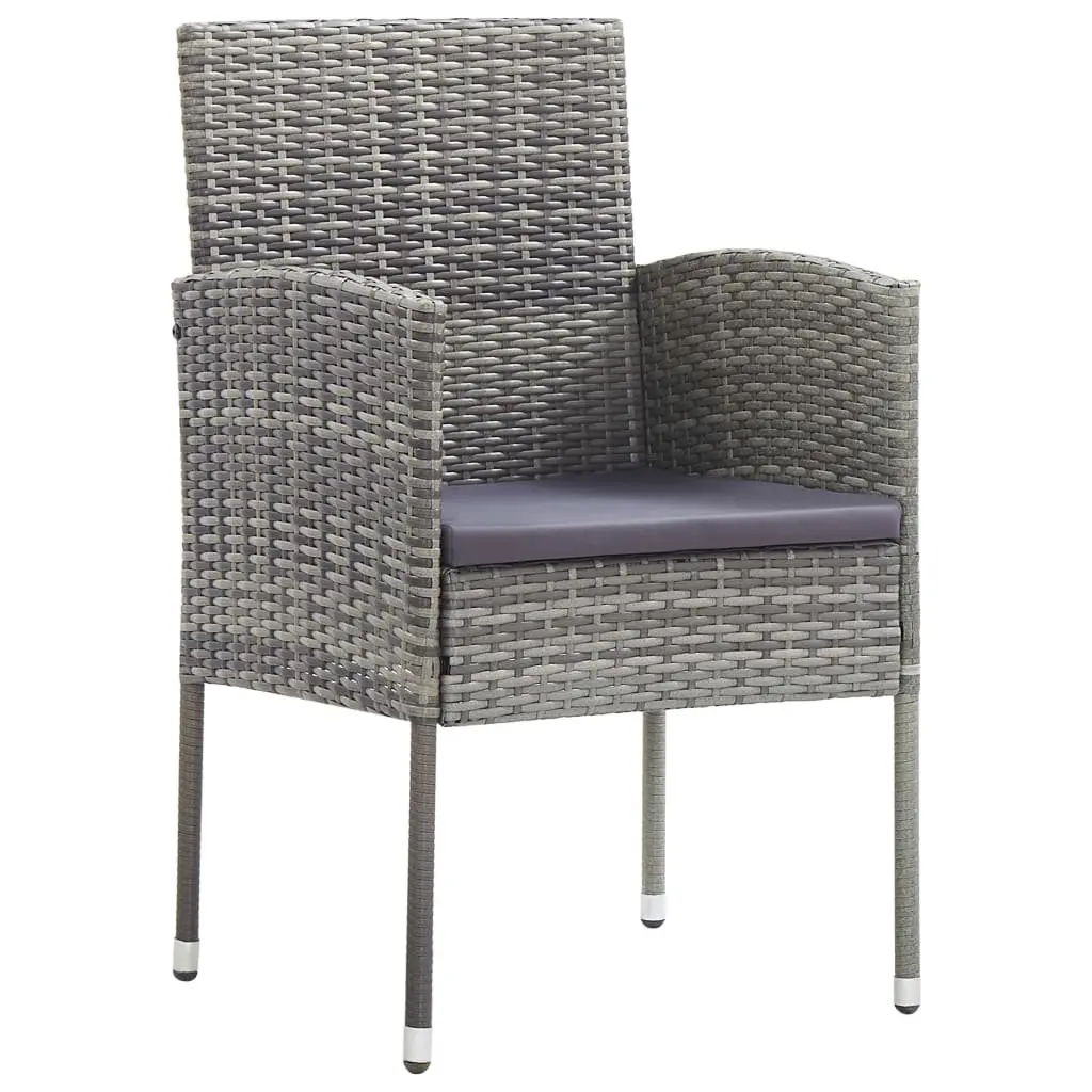 Outdoor Dining Set PE Rattan 5 Piece Garden Furniture with Cushions Anthracite
