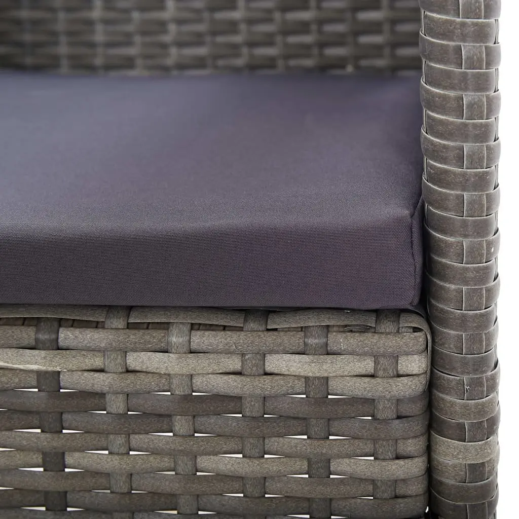 Outdoor Dining Set PE Rattan 5 Piece Garden Furniture with Cushions Anthracite