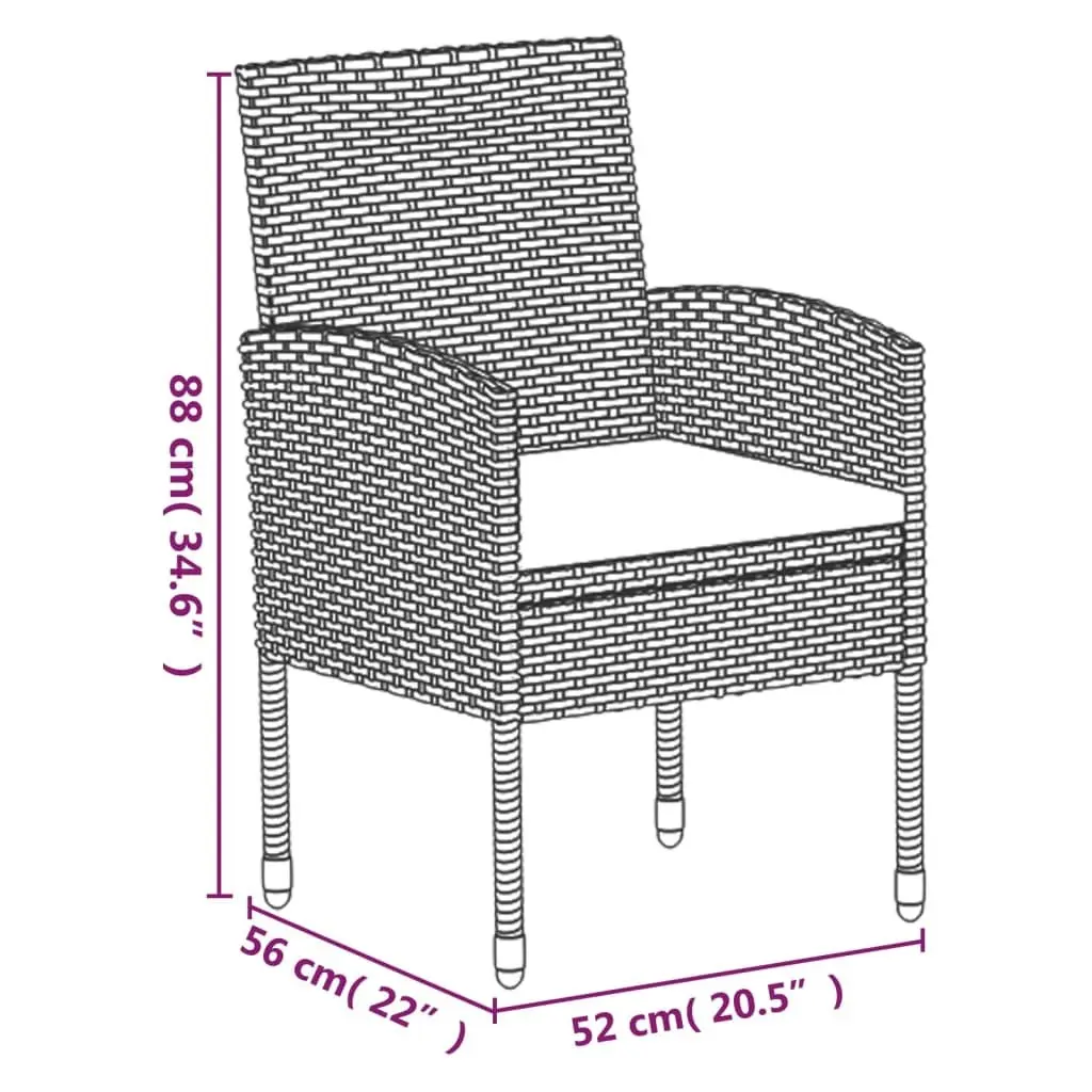 Outdoor Dining Set 5 Piece Garden Furniture Black Poly Rattan Chairs Table