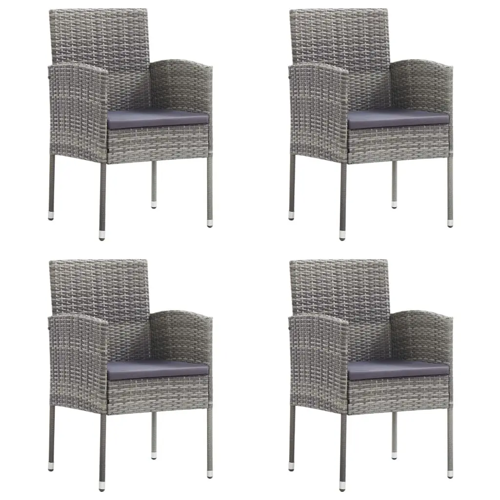 Outdoor Dining Set Poly Rattan 5 Piece Garden Furniture Table Chairs Anthracite