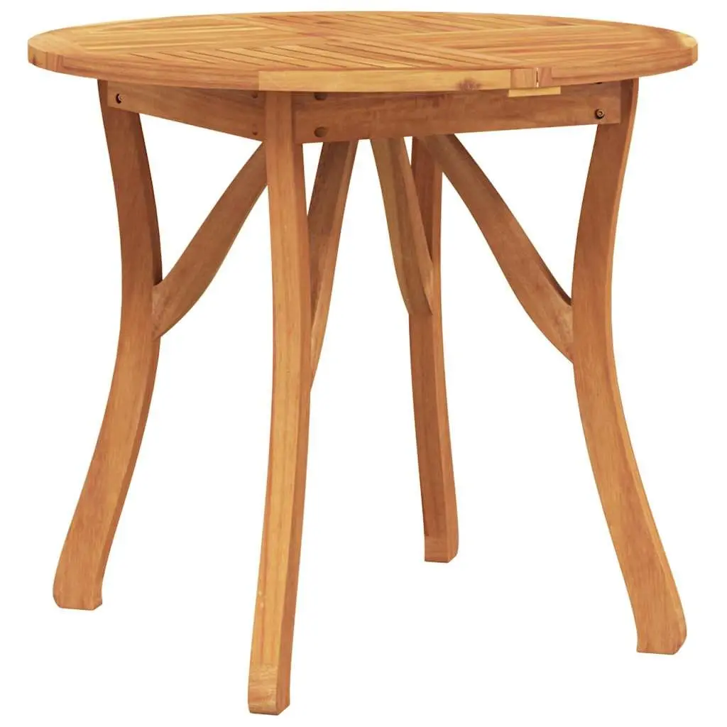 Outdoor Dining Set 5 Piece Solid Acacia Wood Brown Table with Curved Back Chairs