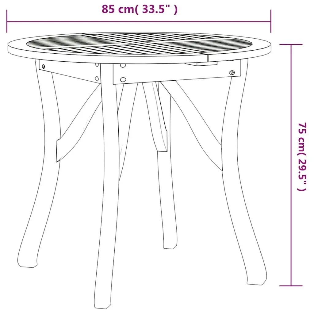 Outdoor Dining Set 5 Piece Solid Acacia Wood Brown Table with Curved Back Chairs
