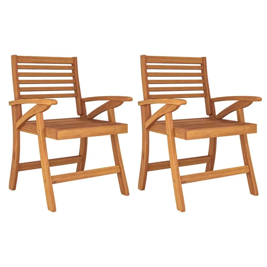 Outdoor Furniture Set Acacia Wood Dining Table and Chairs 3 Piece Brown