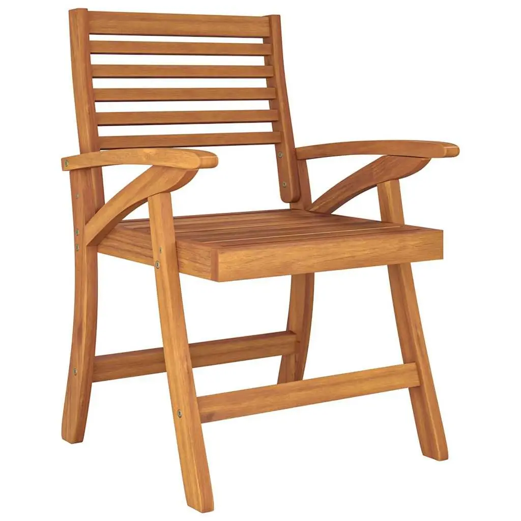 Garden Dining Set Acacia Wood Brown Outdoor Furniture 5 Piece Patio Table and Chairs