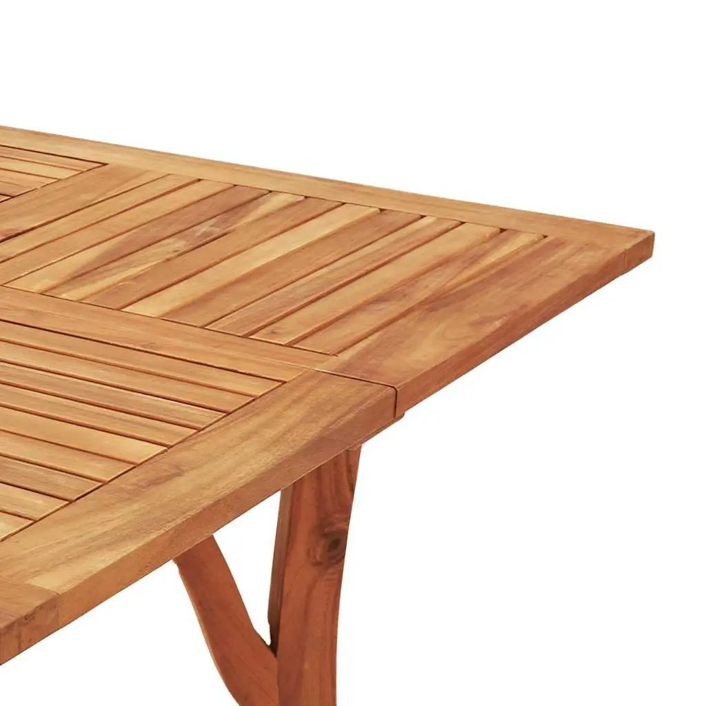 Garden Dining Set Acacia Wood Brown Outdoor Furniture 5 Piece Patio Table and Chairs