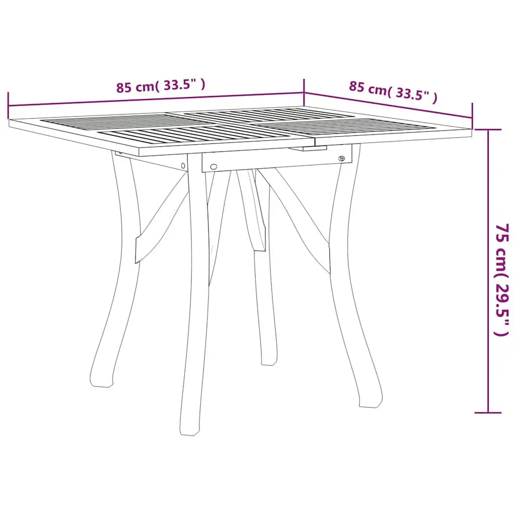 Garden Dining Set Acacia Wood Brown Outdoor Furniture 5 Piece Patio Table and Chairs