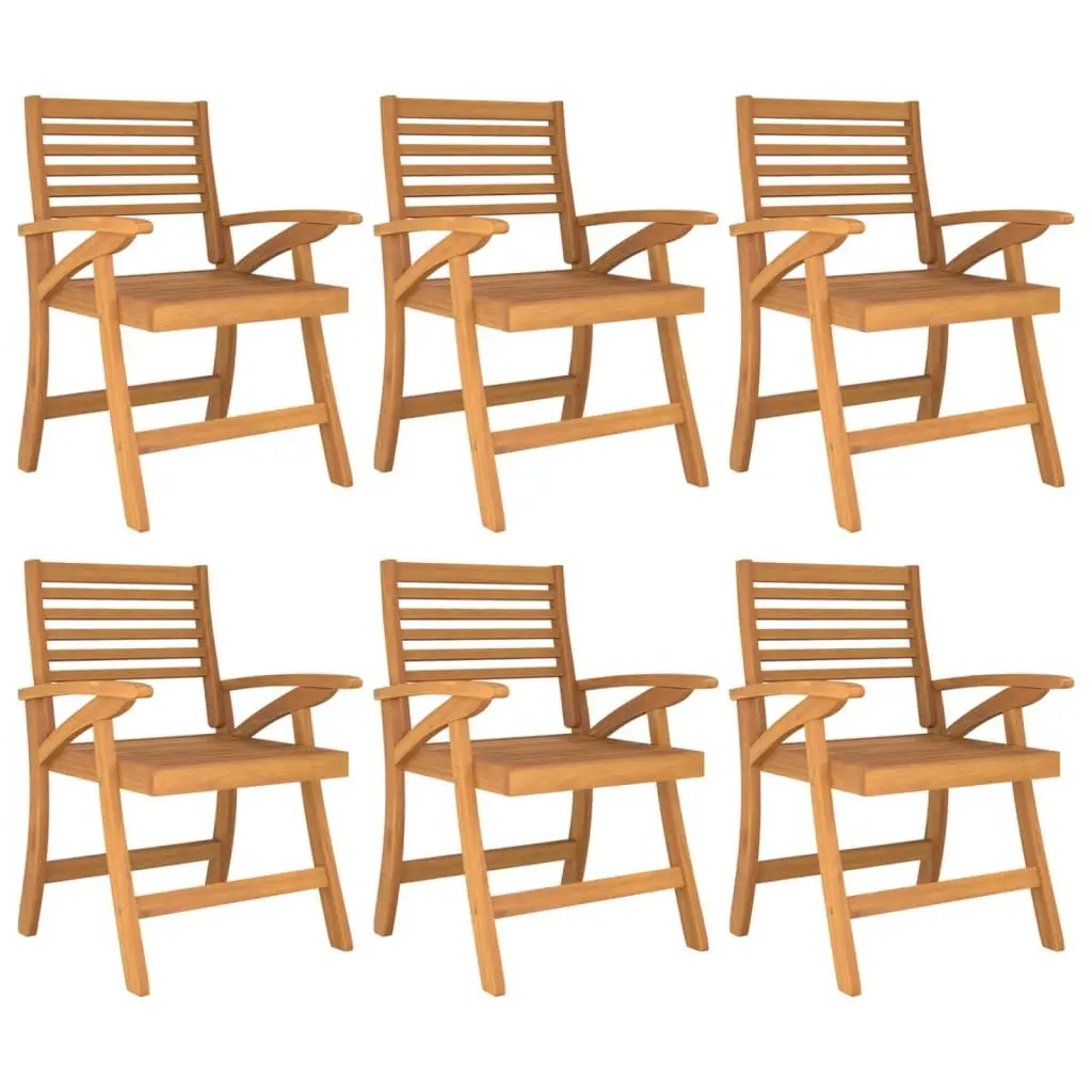 Outdoor Dining Set Acacia Wood 7 Piece Brown Table Chairs Garden Furniture
