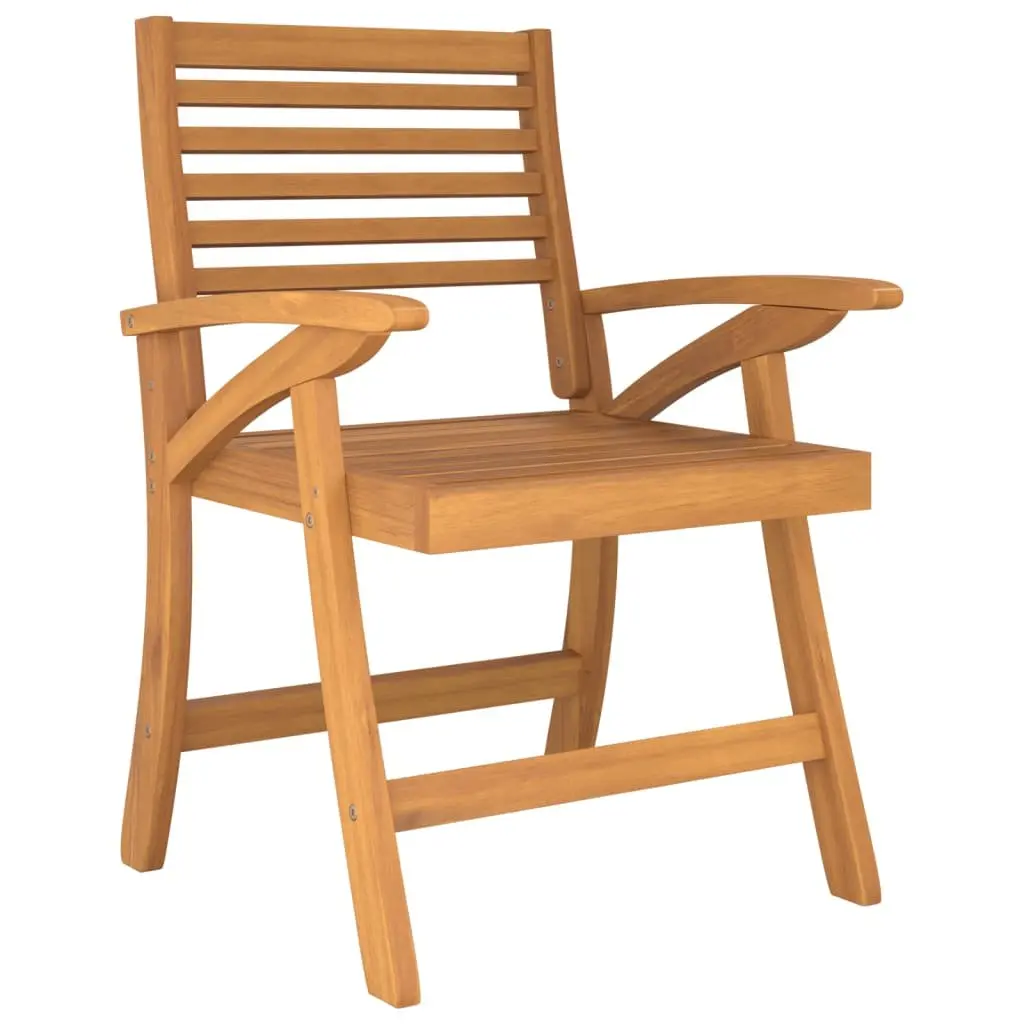 Outdoor Dining Set Acacia Wood 7 Piece Brown Table Chairs Garden Furniture