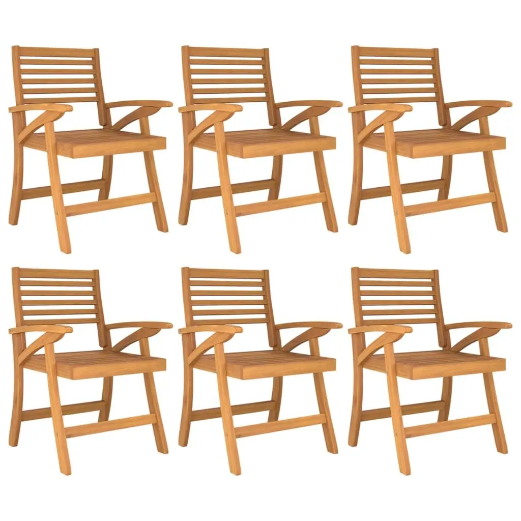 7 Piece Garden Dining Set Solid Wood Acacia Brown Outdoor Patio Furniture
