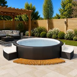 Practical Hot Tub Surround for Your Backyard Spa
