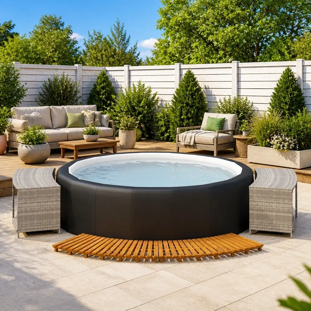 Hot Tub Surround for Organized Spa Accessories