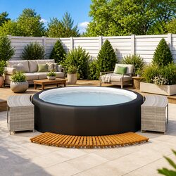 Functional Hot Tub Surround for Organized Spa Accessories