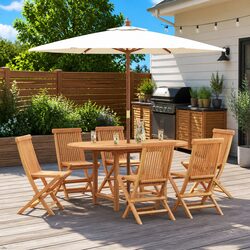 7-Piece Teak Dining Set Perfect for Garden Gatherings