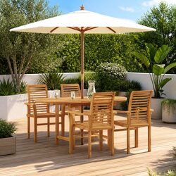 Versatile 5-Piece Teak Garden Dining Set for All Occasions