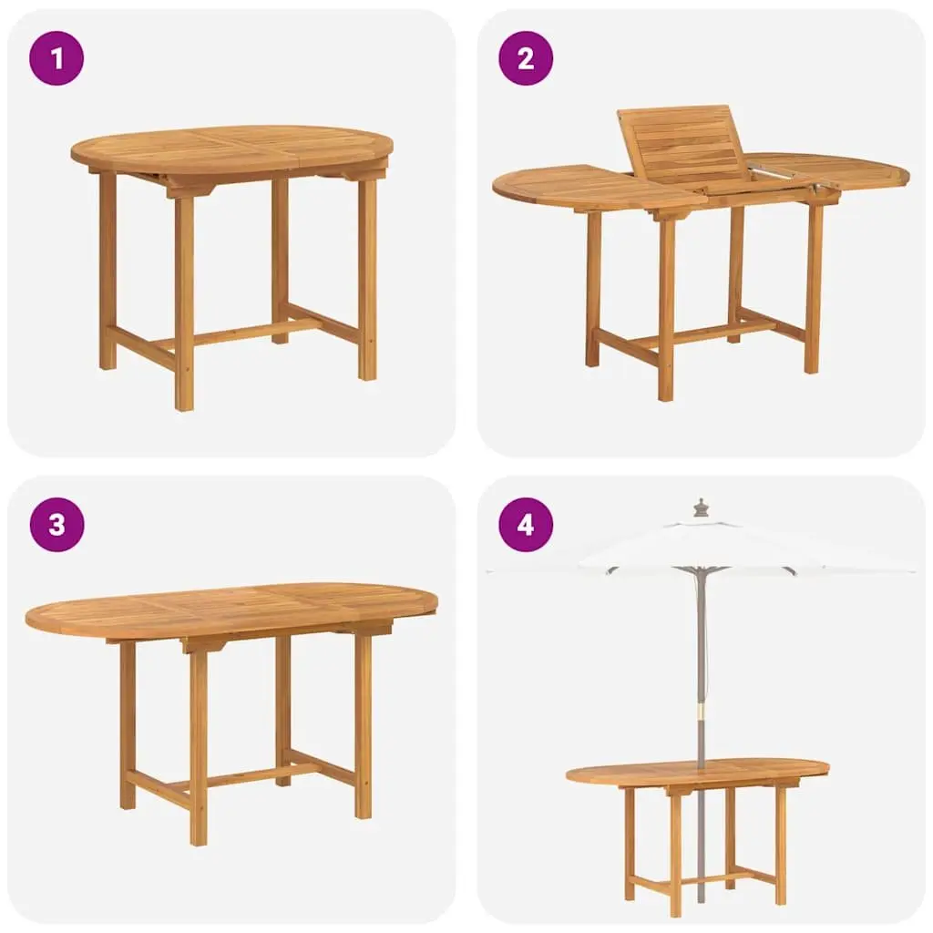 Garden Dining Set Solid Teak Wood 5 Piece Outdoor Table Chairs Brown Modern