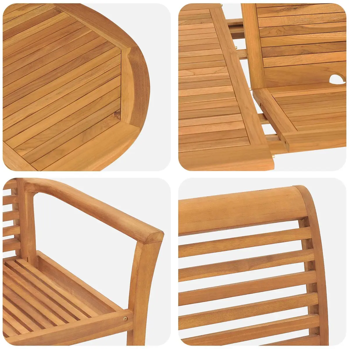 Garden Dining Set 7 Pieces Brown Solid Teak Wood Outdoor Table Chairs Furniture