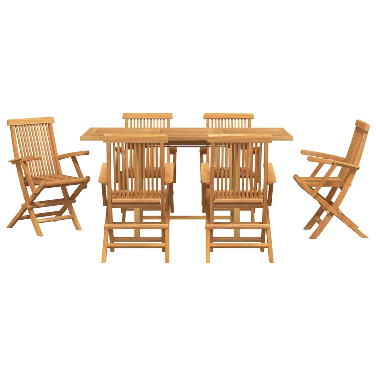 7-Piece Teak Wood Dining Set for Gatherings